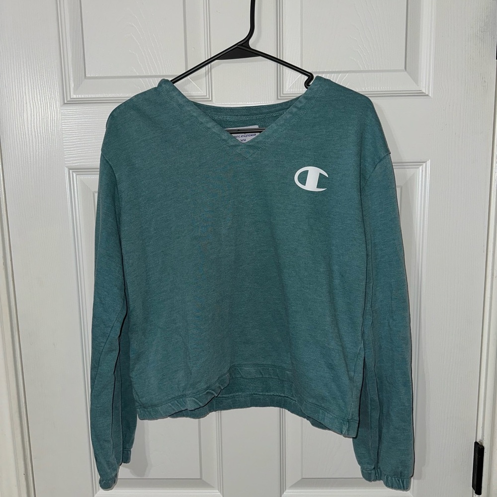 Champion Women's V-Neck Sweater in Teal